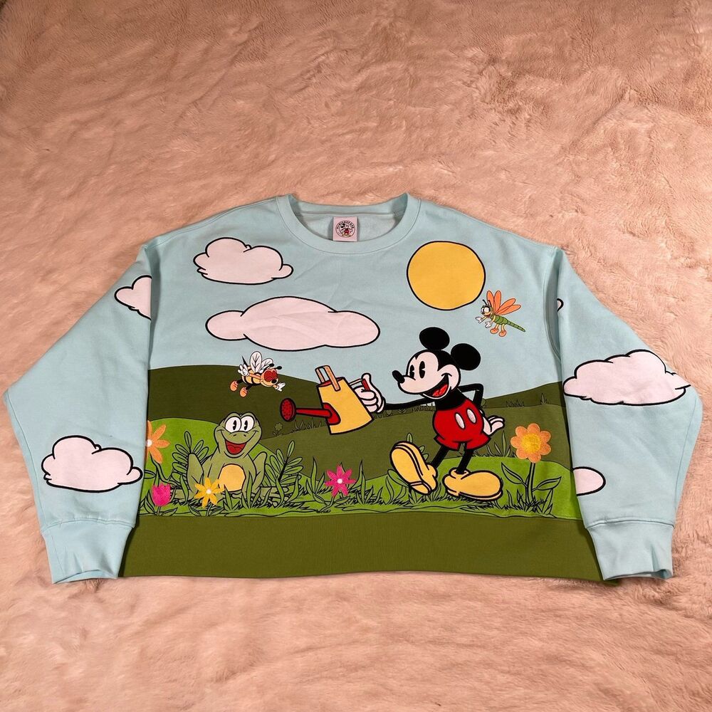 Disney Parks Mickey's Garden Sweatshirt Pullover Women's Size 1X